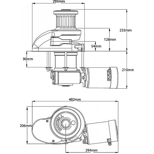 Maxwell RC12-10 1200W 24V 12mm Tamburlu Dik Irgat
