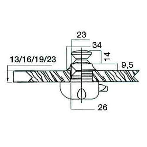 38.36.180 kilit iin buton & halka. Delik  26mm. 