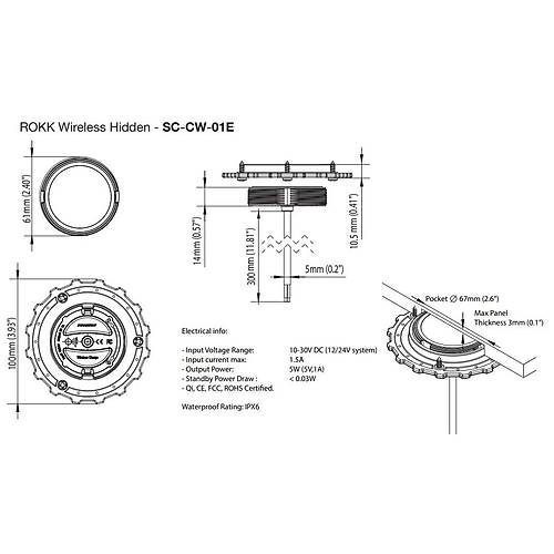 Scanstrut Rokk Wireless Hidden SC-CW-01E