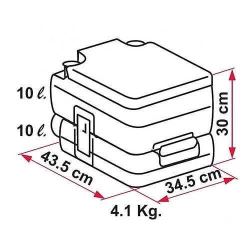 Portatif tuvalet 10 L.