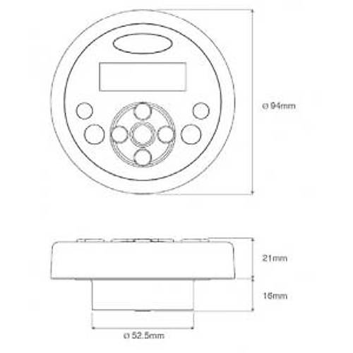 Aquatic AQ-WR-4F LCD ekranl, sabit, kablolu uzaktan kumanda