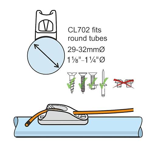 CL702 Aluminium Boom Cleat