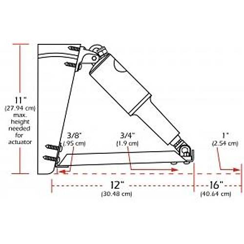Lenco elektro-mekanik flap sistemi. Edge Mount. 12V.
