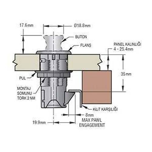 Southco Marine Point ekmece/dolap kulbu