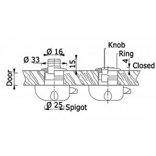 38.36.180 kilit iin buton & halka. Delik  26mm. 