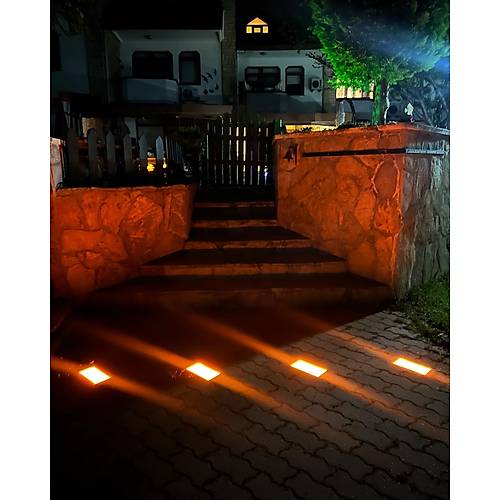 Solar Led Zemin Bord�r� 10 Adet 10x10 Cm 