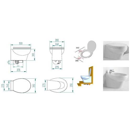 PLANUS STILO PLUS 24V BEYAZ KISA TA�, THR. K�TL� TUVALET