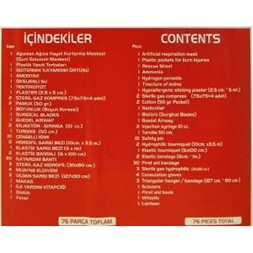 �lk Yard�m �antas� - 76 Par�a