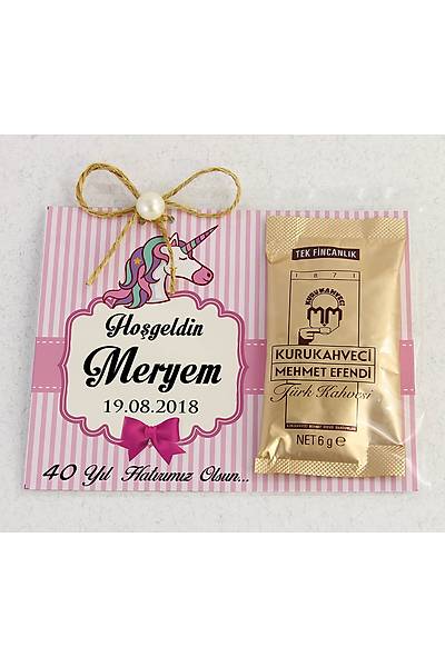 nci Detayl Kahve - Kz Bebek Hediyesi - Unicorn