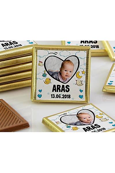 Erkek Bebek Dkme ikolata - Fotorafl Kalp