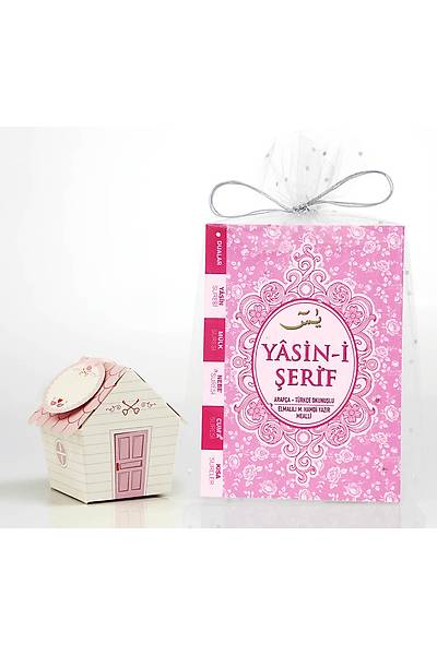 PEMBE 3'l Yasin Seti / eker Kutusu + Tl Kese