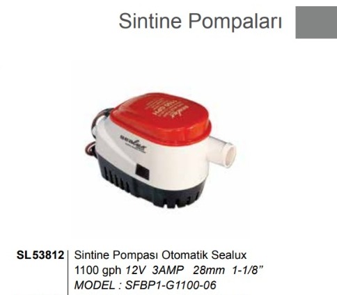 SİNTİNE POMPASI OTOMATİKLİ 1100gph 12v