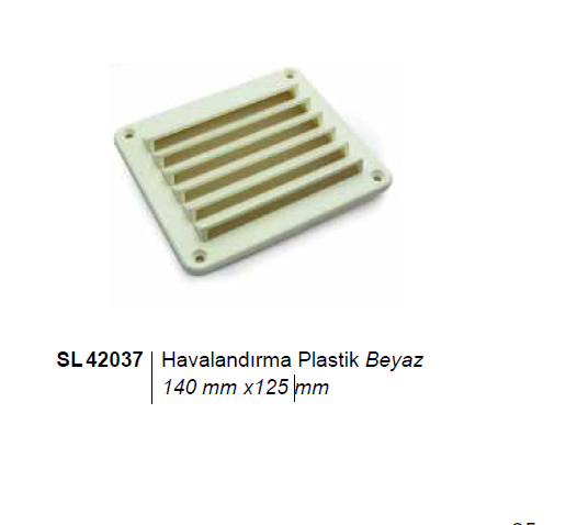 HAVALANDIRMA PLASTİK,BEYAZ 125x140mm