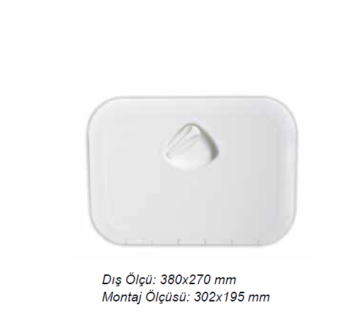 PLASTİK KAPAK Dış Ölçü: 380x270 mm / Montaj Ölçüsü: 302x195 mm