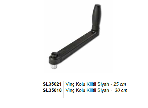 VİNÇ KOLU,SİYAH,KİLİTLİ 30cm