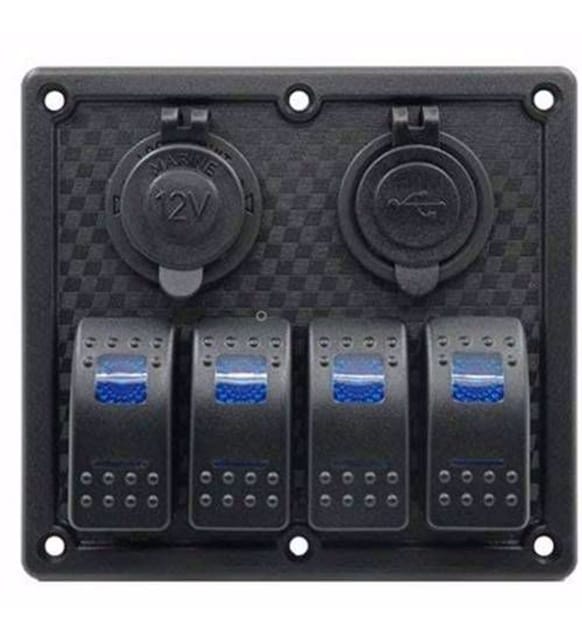 SWITCH PANEL 4 LÜ 12V,USB (L6S3)120*130mm