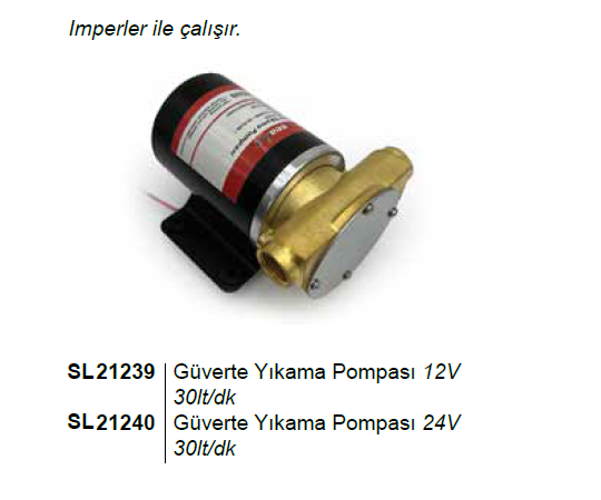 GÜVERTE YIKAMA POMPASI 30lt/dk 12v