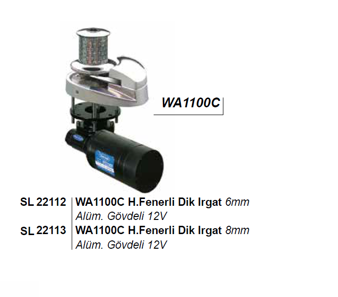 WA1100C HALAT FENERLİ DİK IRGAT 6mm 12v