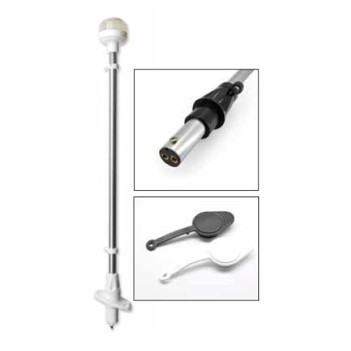 IŞIKLI BAYRAK DİREĞİ SOKETLİ led 12v,BEYAZ 60cm