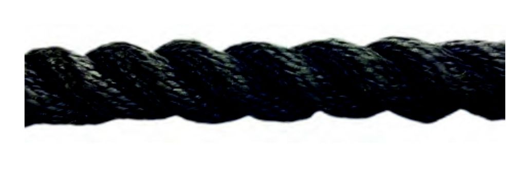 POLYESTER HALAT 3 KOLLU 16 MM SİYAH (1 MT=195 GR) ( Metre fiyatıdır)
