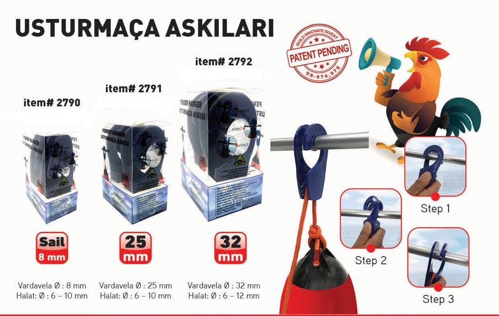 USTURMAÇA ASKISI VARDAVELA Ø 32 mm / HALAT Ø 6-12mm