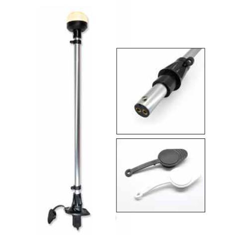 IŞIKLI BAYRAK DİREĞİ SOKETLİ led 12v,SİYAH 60cm