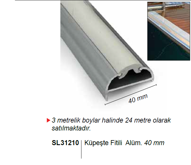 KÜPEŞTE FİTİLİ ALÜMİNYUM 40mm ( 24 METRE)