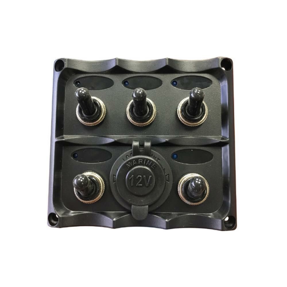 5'Lİ   SWITCH PANEL IŞIKLI ÇAKMAK SOKETLİ 95X105 MM