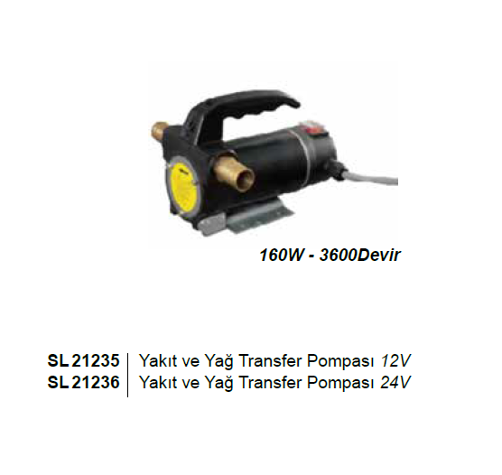 YAĞ VE YAKIT TRANSFER POMPASI 24v