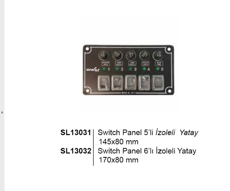 6 ANAHTARLI İZOLELİ YATAY SWITCH PANEL