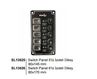 6 ANAHTARLI İZOLELİ DİKEY SWITCH PANEL