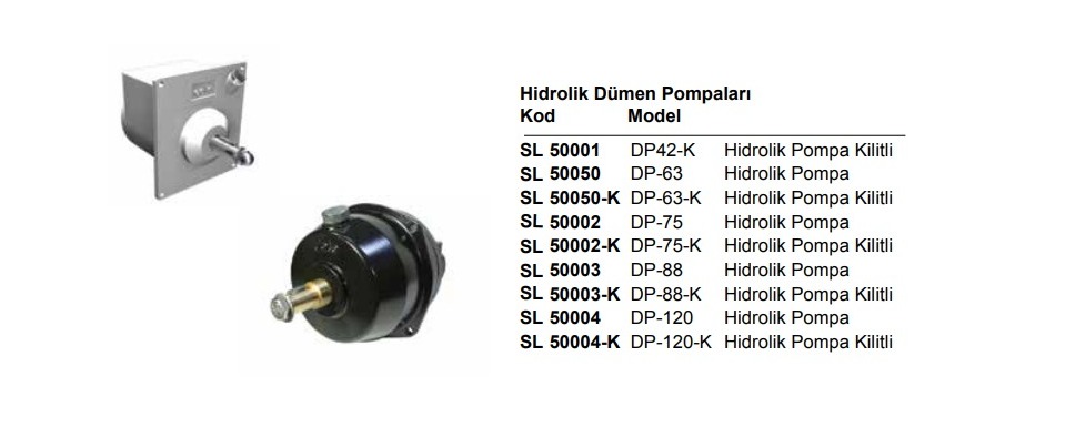 DP-120K cm³ KİLİT VALF AKUPLE HİDROLİK EL POMPASI