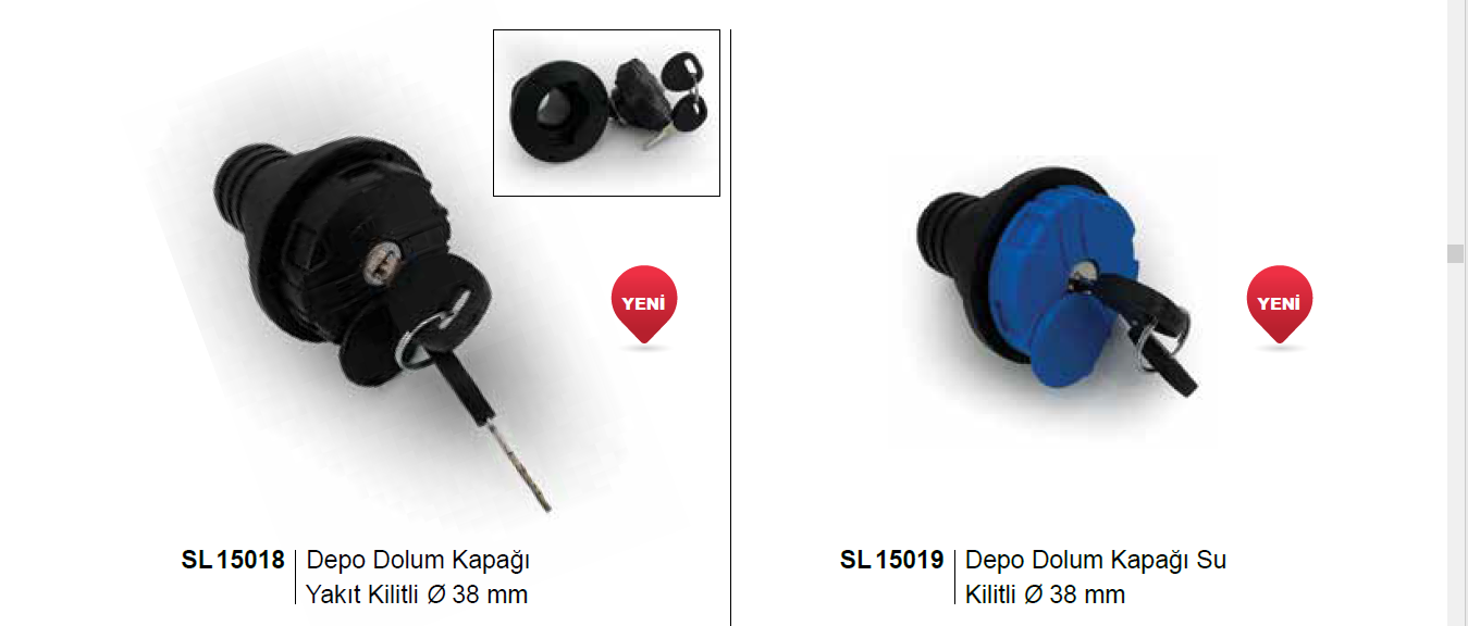 DEPO DOLUM KAPAĞI SU,PLASTİK,KİLİTLİ Ø38mm