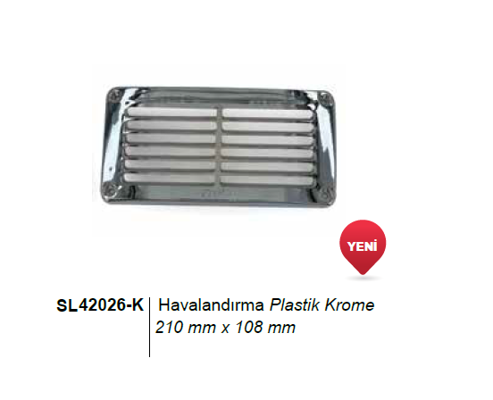 PLASTİK HAVALANDIRMA KROMAJ 210x108mm