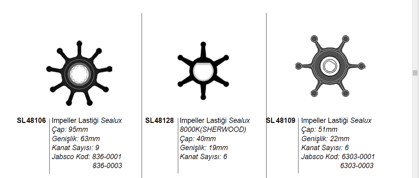 IMPELLER LASTİĞİ Sealux 08000K (SHERWOOD)