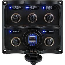 SWITCH PANEL 5 Lİ İZOLELİ,USB+TYPE C