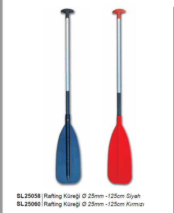 RAFTİNG KÜREĞİ Ø25mm  BOY:125 cm KIRMIZI