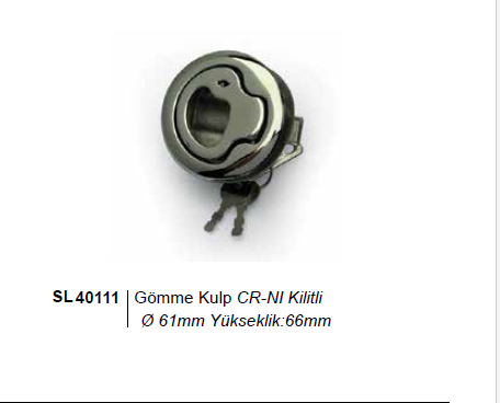 GÖMME KULP KİLİTLİ Ø62mm cr-ni