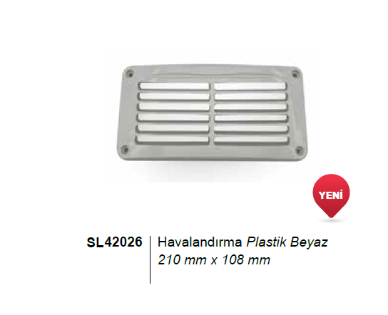 PLASTİK HAVALANDIRMA 210x108mm