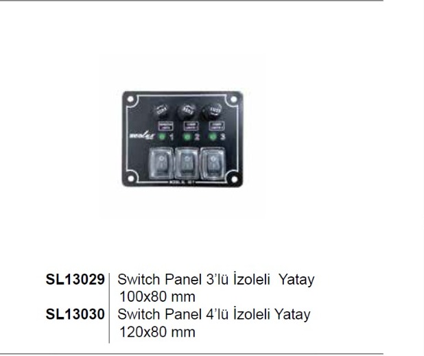 3 ANAHTARLI İZOLELİ YATAY SWITCH PANEL