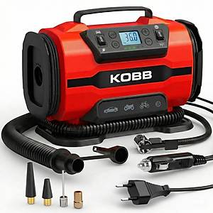 KOBB KB301 12Volt 220Volt 150 PSI Ayarlanabilir Dijital Bas�n� G�stergeli Lastik ve Yatak �i�irme Pompas�