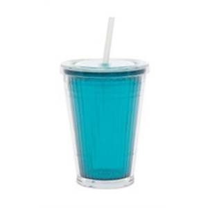 Gimex b�y�k bardak, pipetli turkuaz