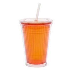 Gimex b�y�k bardak, pipetli turuncu