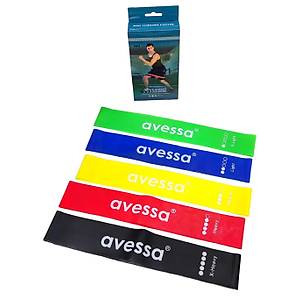 Avessa Lab-Set50 Latex Egzersiz Band Seti 5li