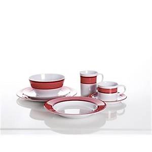 Trendline k�rm�z�, 20 par�a melamin yemek tak�m�