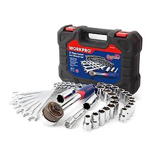 WORKPRO WP202528 3/8�� Metrik/�n� 32 Par�a Cr-V Profesyonel Lokma ve Kombine Anahtar Tak�m� 