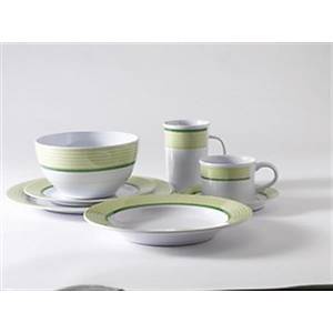 Trendline ye�il, 20 par�a melamin yemek tak�m�