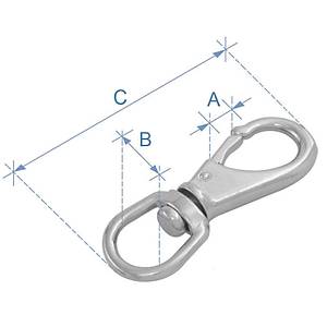 Swivel Eye Snap, Inox 316, No 0