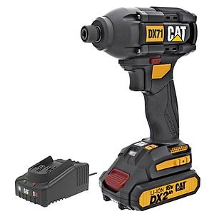 CAT DX71BC 18Volt 2.0Ah Li-ion Tek Ak�l� 215Nm K�m�rs�z Profesyonel �arjl� Darbeli Tornavida