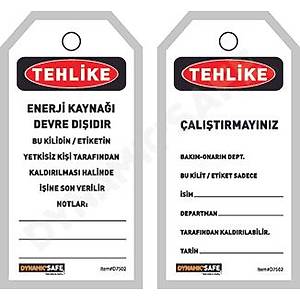 ATLANTECH D7502- T�RK�E LOTO / EKED �KAZ ET�KETLER� - Tehlike & �al��t�rmay�n - Plastic Kaplamal�